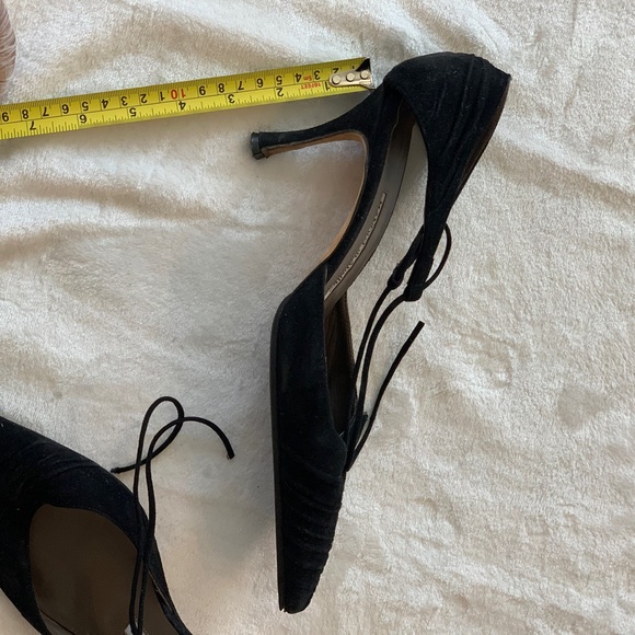 Vintage Manolo Blahnik Black Suede Pumps w/Ankle Strap, Approximate Size 10.5! - Picture 10 of 11
